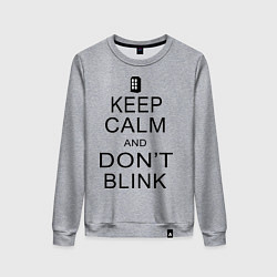 Свитшот хлопковый женский Keep Calm & Don't Blink, цвет: меланж