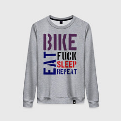 Женский свитшот Bike eat sleep repeat