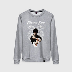 Свитшот хлопковый женский Bruce Lee dragons, цвет: меланж