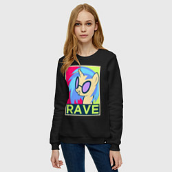 Свитшот хлопковый женский DJ Pon-3 RAVE, цвет: черный — фото 2