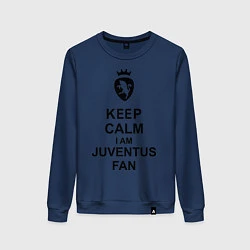Свитшот хлопковый женский Keep Calm & Juventus fan, цвет: тёмно-синий
