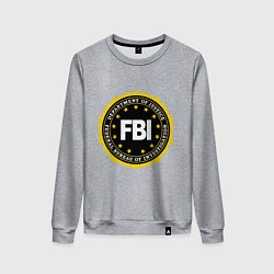 Свитшот хлопковый женский FBI Departament, цвет: меланж