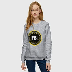 Свитшот хлопковый женский FBI Departament, цвет: меланж — фото 2