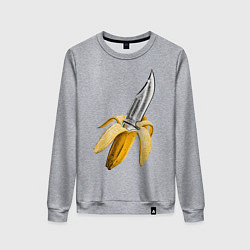 Свитшот хлопковый женский Banana Knife, цвет: меланж
