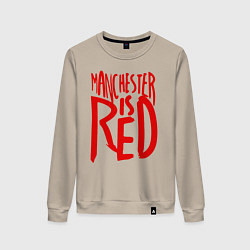 Свитшот хлопковый женский Manchester is Red, цвет: миндальный