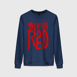 Свитшот хлопковый женский Manchester is Red, цвет: тёмно-синий
