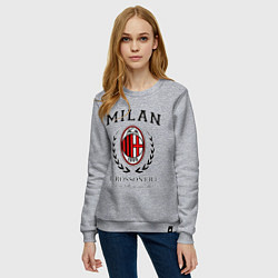 Свитшот хлопковый женский Milan: I Rossoneri, цвет: меланж — фото 2