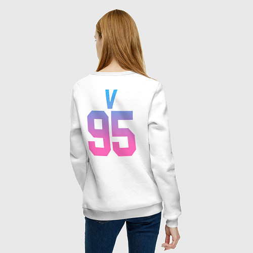 Женский свитшот BTS: Neon V / Белый – фото 4
