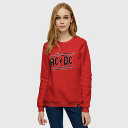 Свитшот хлопковый женский AC/DC Voltage, цвет: красный — фото 2