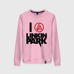 Свитшот хлопковый женский I love Linkin Park, цвет: светло-розовый