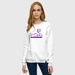 Свитшот хлопковый женский Twitch, цвет: белый — фото 2