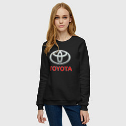 Свитшот хлопковый женский TOYOTA, цвет: черный — фото 2