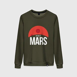 Свитшот хлопковый женский Take me to Mars, цвет: хаки