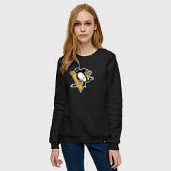 Свитшот хлопковый женский Pittsburgh Penguins: Evgeni Malkin, цвет: черный — фото 2