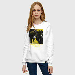 Свитшот хлопковый женский TOP: TRENCH, цвет: белый — фото 2
