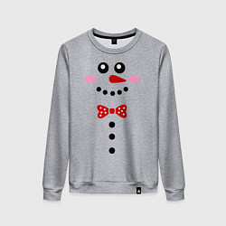 Свитшот хлопковый женский Позитивный снеговичек, цвет: меланж