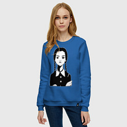 Свитшот хлопковый женский Wednesday Addams, цвет: синий — фото 2