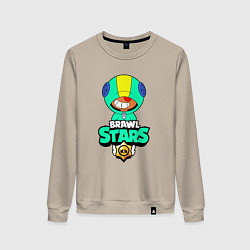 Свитшот хлопковый женский Brawl Stars LEON, цвет: миндальный