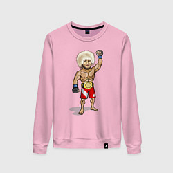 Свитшот хлопковый женский Хабиб Нурмагомедов, цвет: светло-розовый