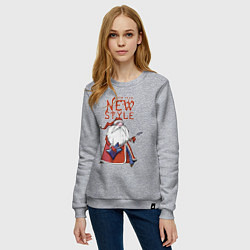 Свитшот хлопковый женский New Year - new style!, цвет: меланж — фото 2