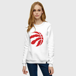 Свитшот хлопковый женский Toronto Raptors, цвет: белый — фото 2