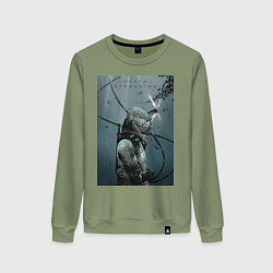 Свитшот хлопковый женский Death Stranding, цвет: авокадо