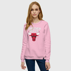 Свитшот хлопковый женский CHICAGO BULLS, цвет: светло-розовый — фото 2