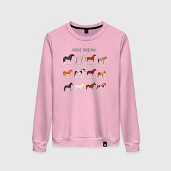 Свитшот хлопковый женский HORSE BREEDING, цвет: светло-розовый