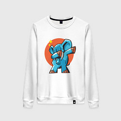 Свитшот хлопковый женский Dab Elephant, цвет: белый