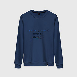 Свитшот хлопковый женский Code - sleep, цвет: тёмно-синий