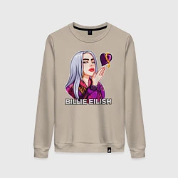 Свитшот хлопковый женский BILLIE EILISH, цвет: миндальный