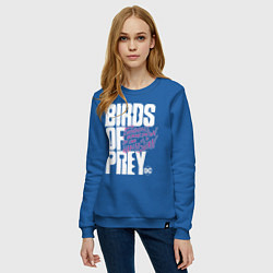 Свитшот хлопковый женский Birds of Prey logo, цвет: синий — фото 2