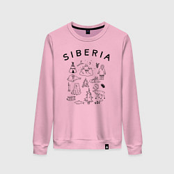Свитшот хлопковый женский Siberia, цвет: светло-розовый