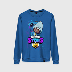 Свитшот хлопковый женский Brawl Stars LEON SHARK, цвет: синий