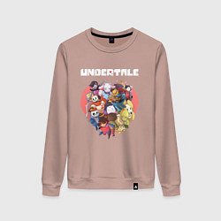 Свитшот хлопковый женский UNDERTALE, цвет: пыльно-розовый
