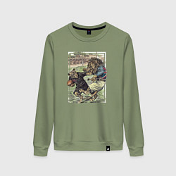 Свитшот хлопковый женский English Rugby, цвет: авокадо