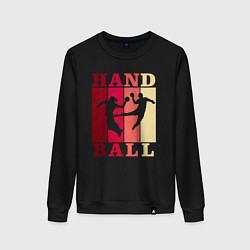 Свитшот хлопковый женский Handball, цвет: черный