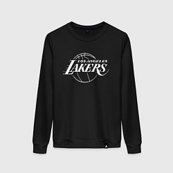 Свитшот хлопковый женский LA LAKERS, цвет: черный