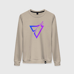 Свитшот хлопковый женский Liquid Triangle, цвет: миндальный
