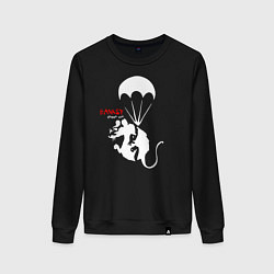 Свитшот хлопковый женский Banksy, цвет: черный