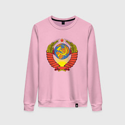 Свитшот хлопковый женский Герб СССР, цвет: светло-розовый