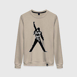 Свитшот хлопковый женский Queen - The Show Must Go On, цвет: миндальный