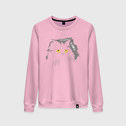 Свитшот хлопковый женский Грозовой, кошак пушистый, цвет: светло-розовый