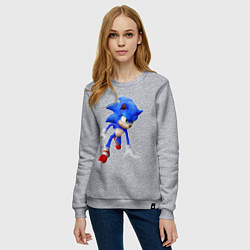 Свитшот хлопковый женский SONIC, цвет: меланж — фото 2