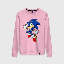 Свитшот хлопковый женский Sonic, цвет: светло-розовый