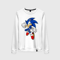 Свитшот хлопковый женский Sonic, цвет: белый
