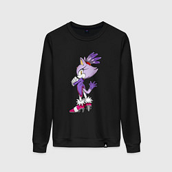 Свитшот хлопковый женский SONIC Кошка Блейз, цвет: черный