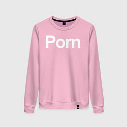 Свитшот хлопковый женский Porn, цвет: светло-розовый