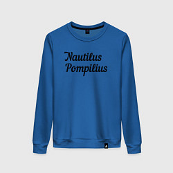 Свитшот хлопковый женский Наутилус Помпилиус Лого, цвет: синий
