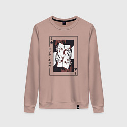 Свитшот хлопковый женский Хисока Охотник х Охотник Joker, цвет: пыльно-розовый